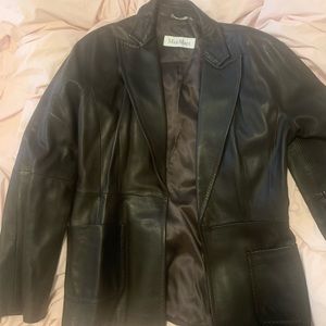 MAX MARA perfect condition soft leather jacket/blazer in a perfect brown